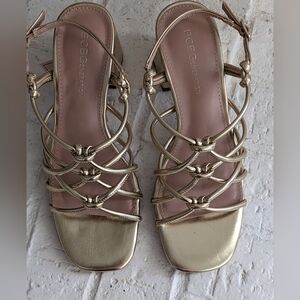 BCBGeneration Gold Strappy Sandals